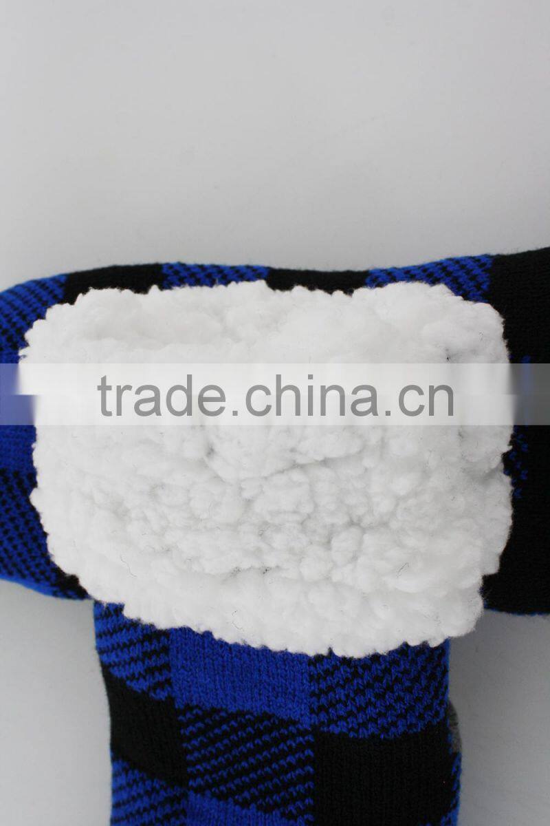 acrylic faux fur anti slip home soft slipper socks