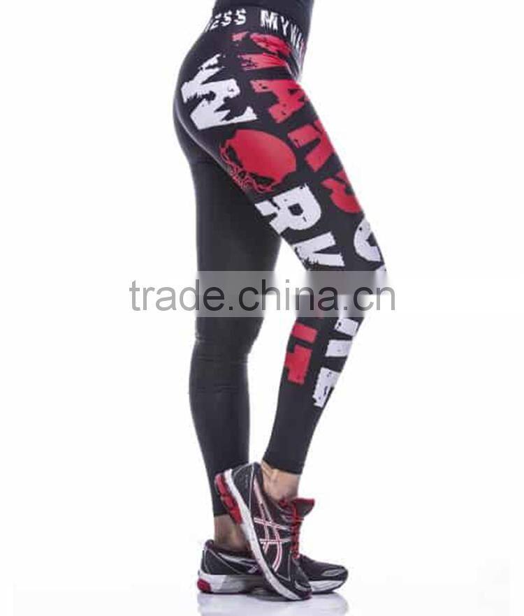 OEM fully sublimation printing fashion Quick Dry Workout womens yoga pants