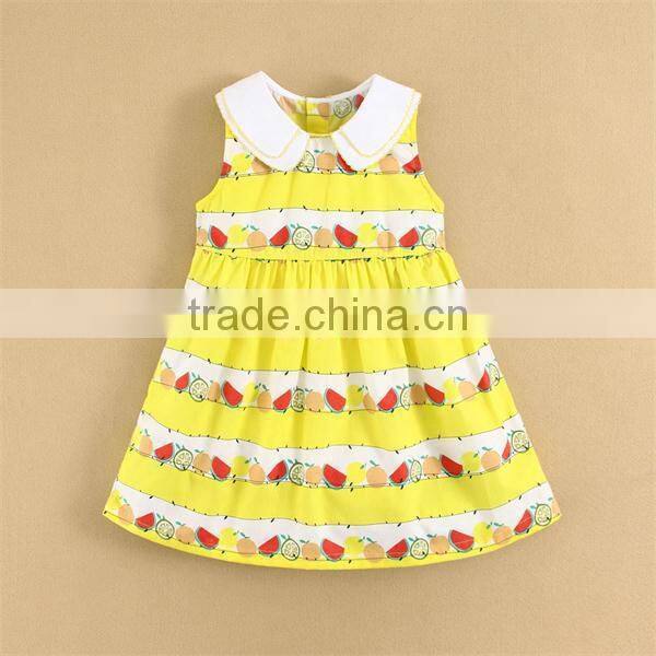 China Baby Clothes Factory Supply Baby Girls Dresses Woven Design Sleeveless