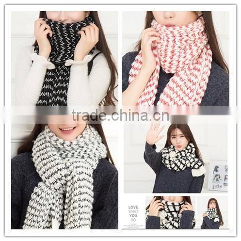 winter lady and women or men fashion pure color knit scarf winter muffler ladies scarf