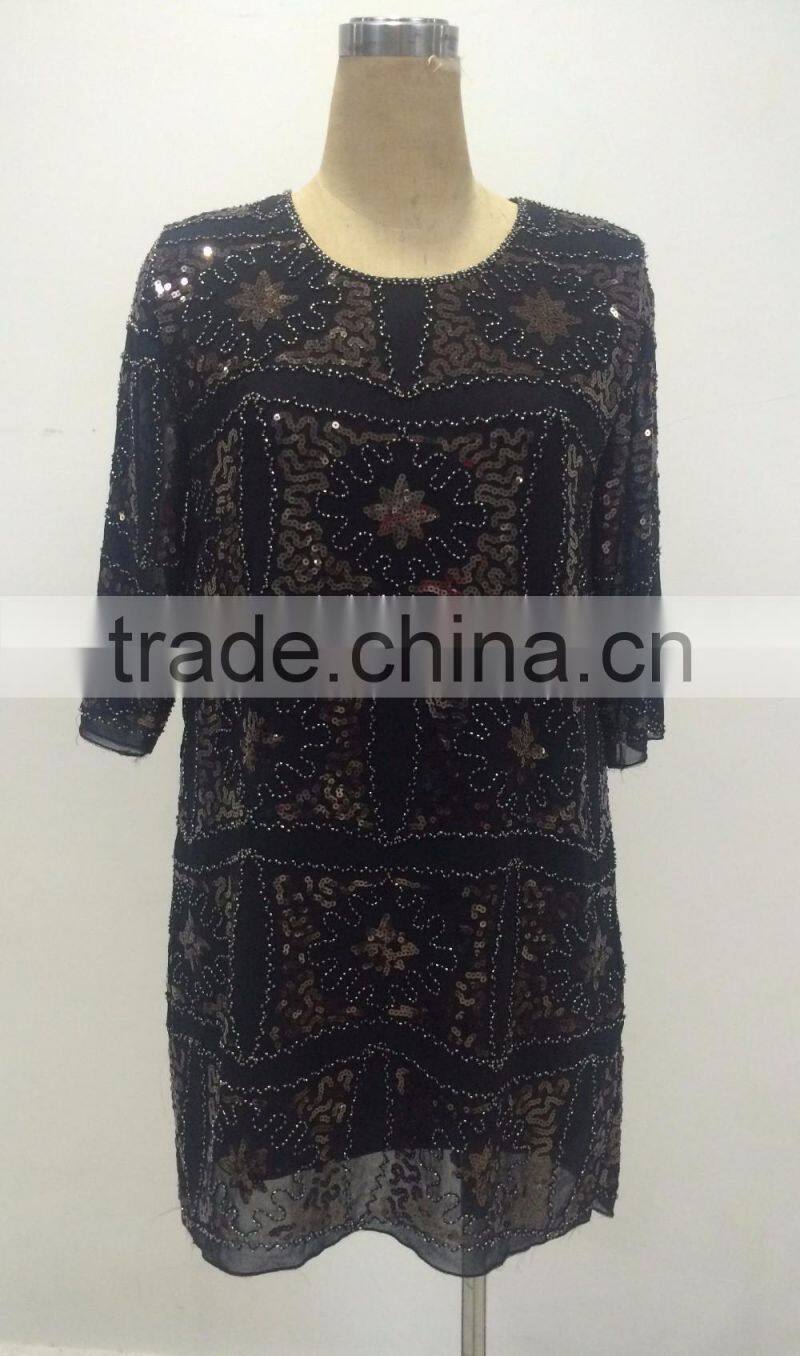 lady's chiffion bead dress design