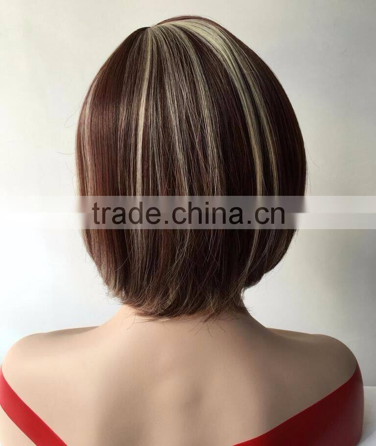 Wholesale Machibe Made Wigs Straight Short Bob Lace Front Wig Bob Style Natural Scalp Wig For Black Women