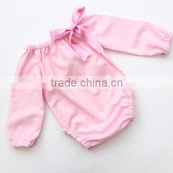 0-24M Baby Clothes Wholesale Toddler Plain Yellow Jumpsuit Baby Girls Cotton Long Sleeve Romper