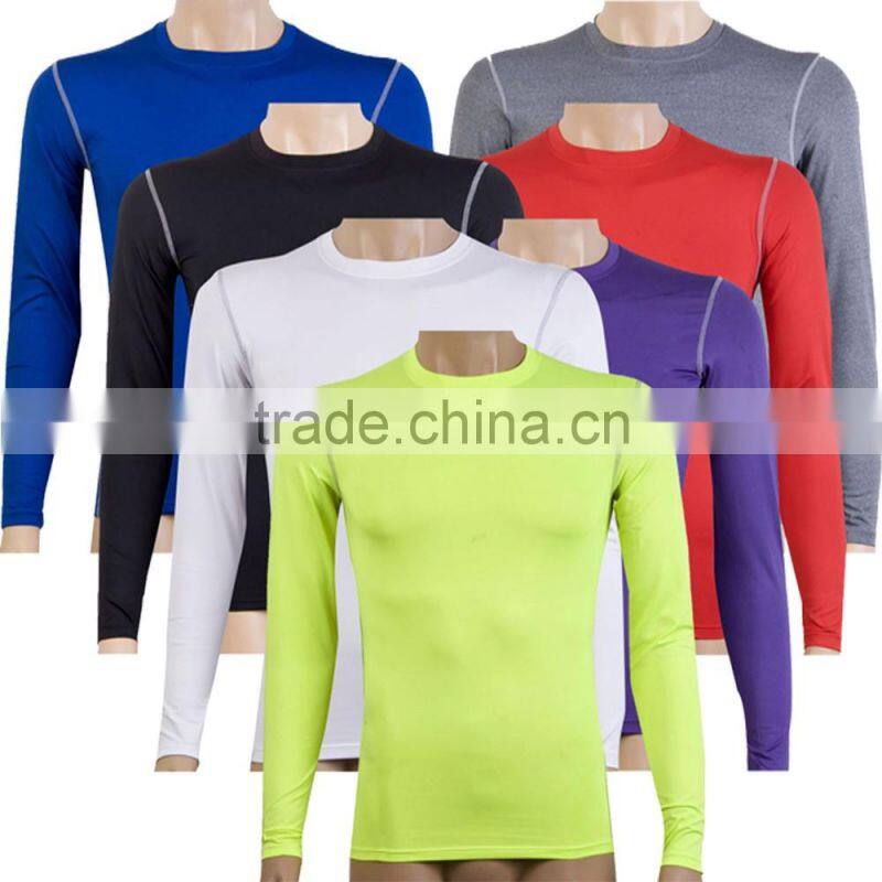 Men Sports Gym Wear Athletic Compression Thermal Base Layers Gear Under Tee Tops Sportwear Marathon T-Shirts