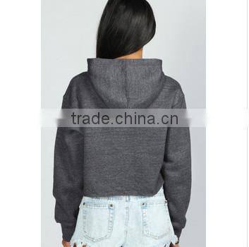 Sexy crop top plain women's cheap hoodies/sweatshirts