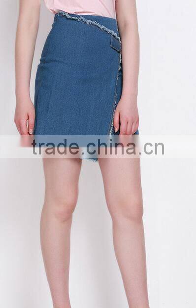 EY1844D Fashion Hot Sexy Denim Mini Skirt With Raw Hem For Women
