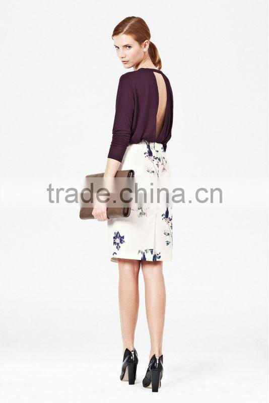 Long Sleeve Round Neck Knit Jersey Top