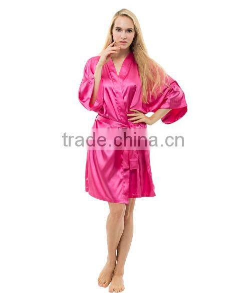 Silk robe Customized Bride Bridesmaid Embroidered Satin robe RW1-0003