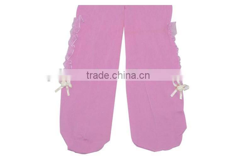Plain color lace baby girl dance tights
