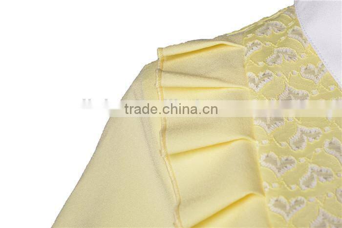 cute neck designed young ladies models short sleeve blouse