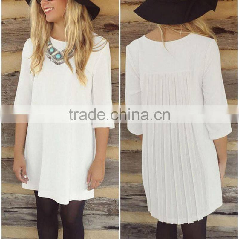 Elegant Summer Women Casual Long Sleeve Dress Fashion Designs For Wholesale 2017