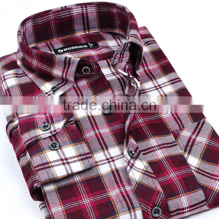 2016 Newest Winter Autumn Cotton Plaid Shirt Men's Dress Shirt Flannel Shirt Wholesale Bulk