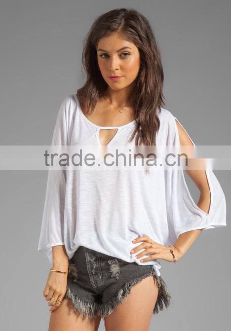open shoulders front neckline cut out cape