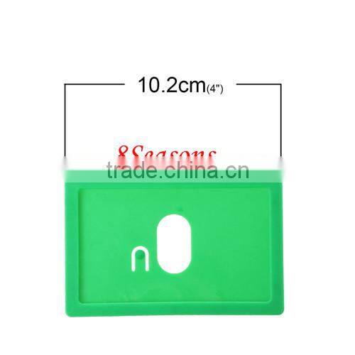 Green Horizontal Polyvinylchlorid ID Cards Badges Holders 10.2cm x7.4cm