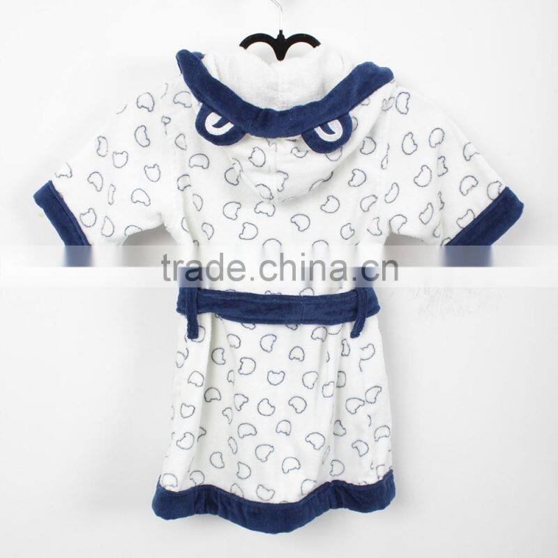 High quality cotton towel fabric bath gown for baby