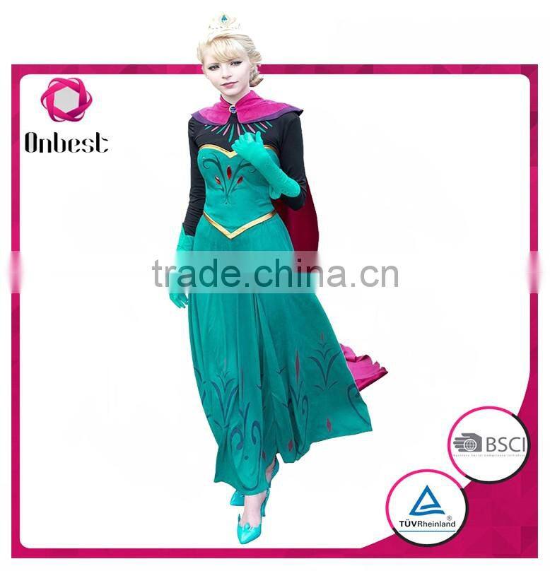 Wholesale cheap cartoon costume for adult elegant costume frozen hot anna dress anna costume