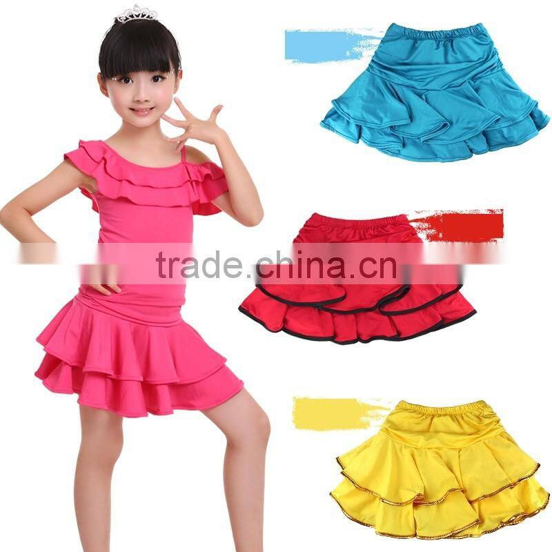 2016 New Girl Kids Ballroom Practicing Dancing Skirt Child Sexy Latin Dance Skirt
