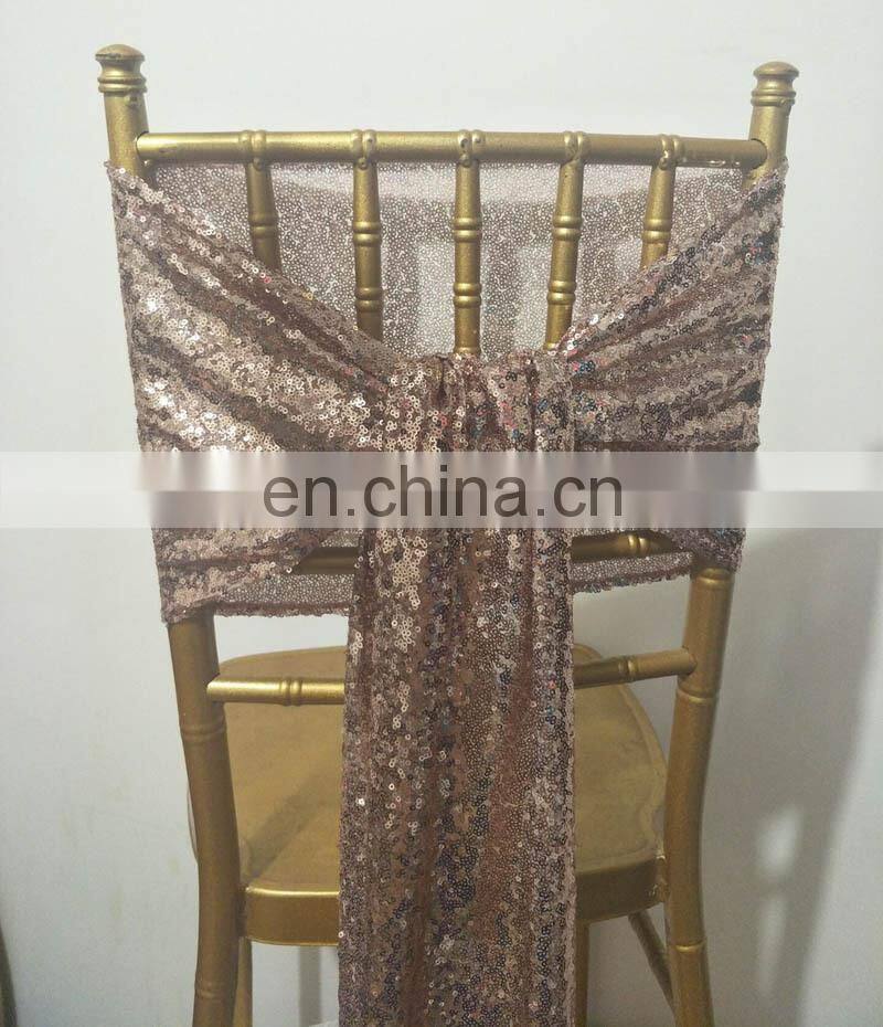Graceful Popular High Quality Rose Gold Sequin Chair Sash