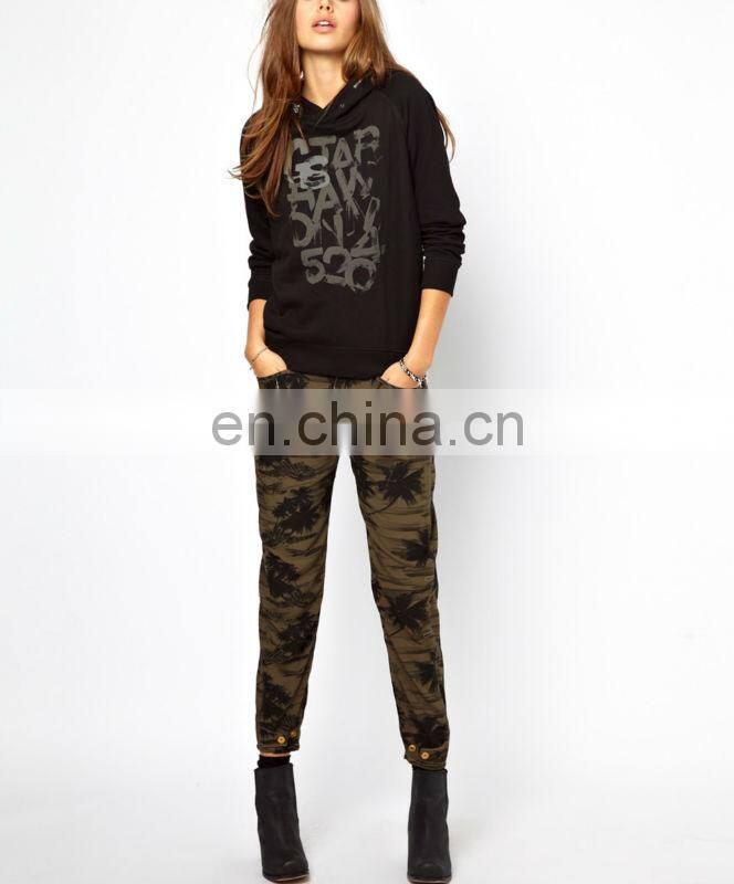 CHEFON Zipped hood slogan print cotton fashion hoodie CAH0038