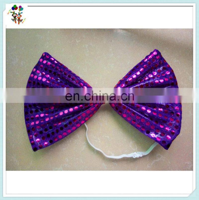 Cheap Self Tie Party Fancy Dress Sequin Large Bow Ties HPC-3109