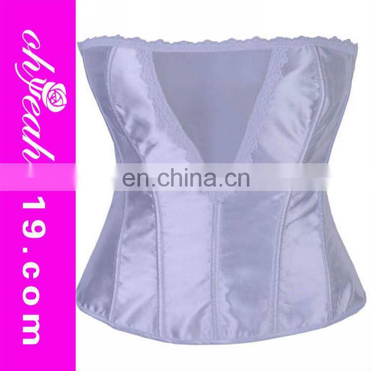 Latest style deep-V white women slimming corset