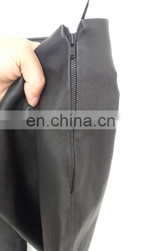 ladies fashion tight fitting stretch leaather pants
