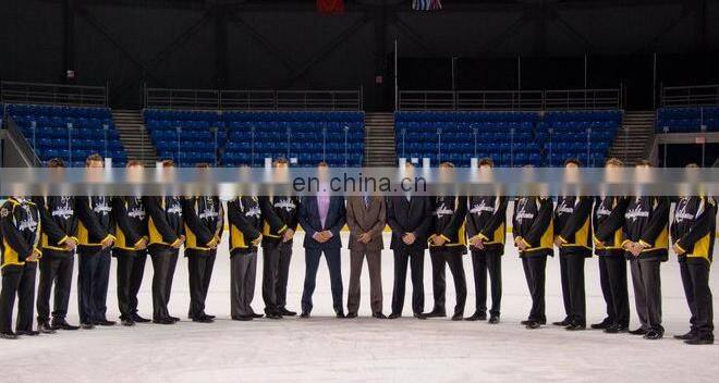 Customized blue quebec team jersey hockey jersey support embroidery/sublimation/printing