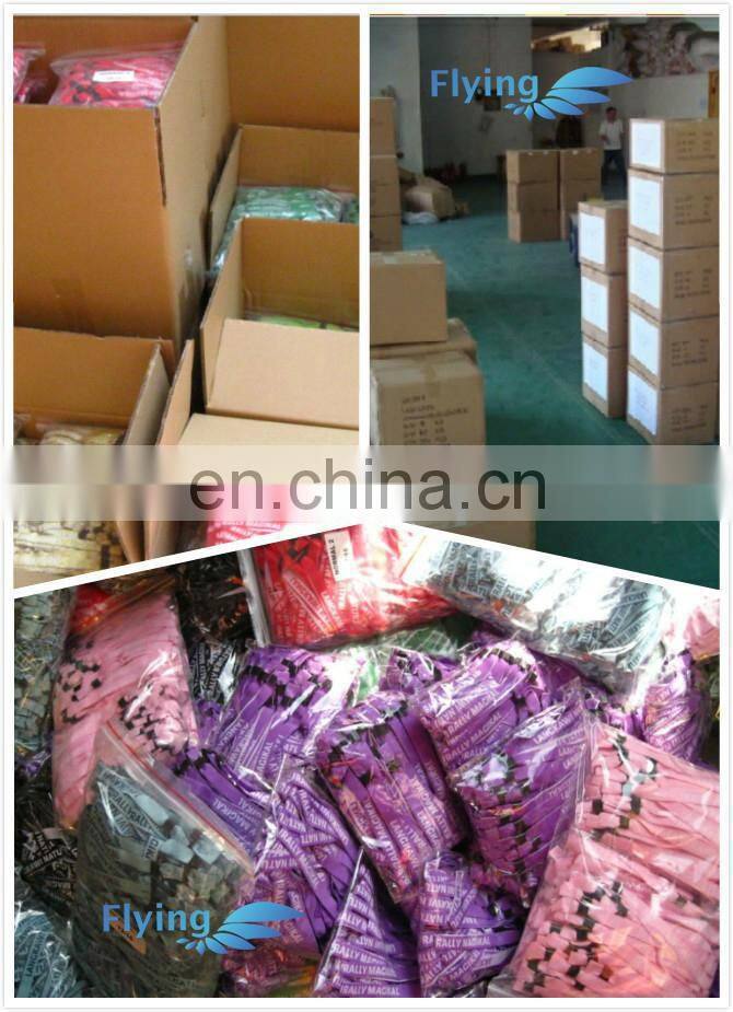 Trendy adjustable logo printing fabric wristbands with eco-friendly plastic bead