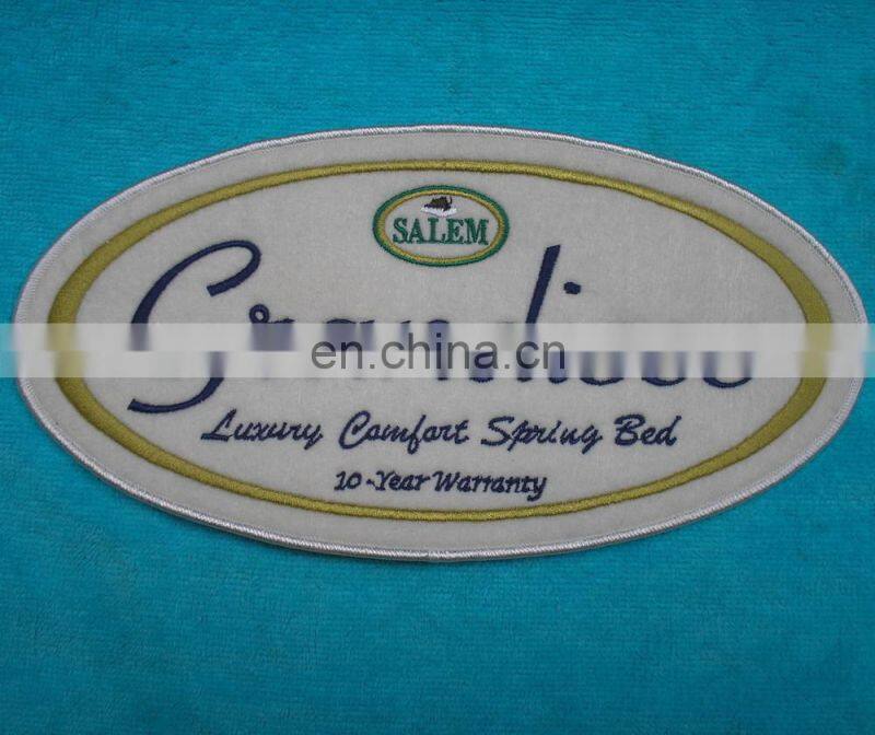 Custom embroidery woven printing satin label for mattress