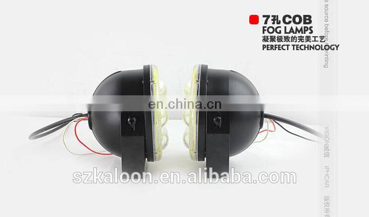 Led Fog Light Fog Lamps Projector 7 Cob Led Halo Ring Led Projector Fog Lamp