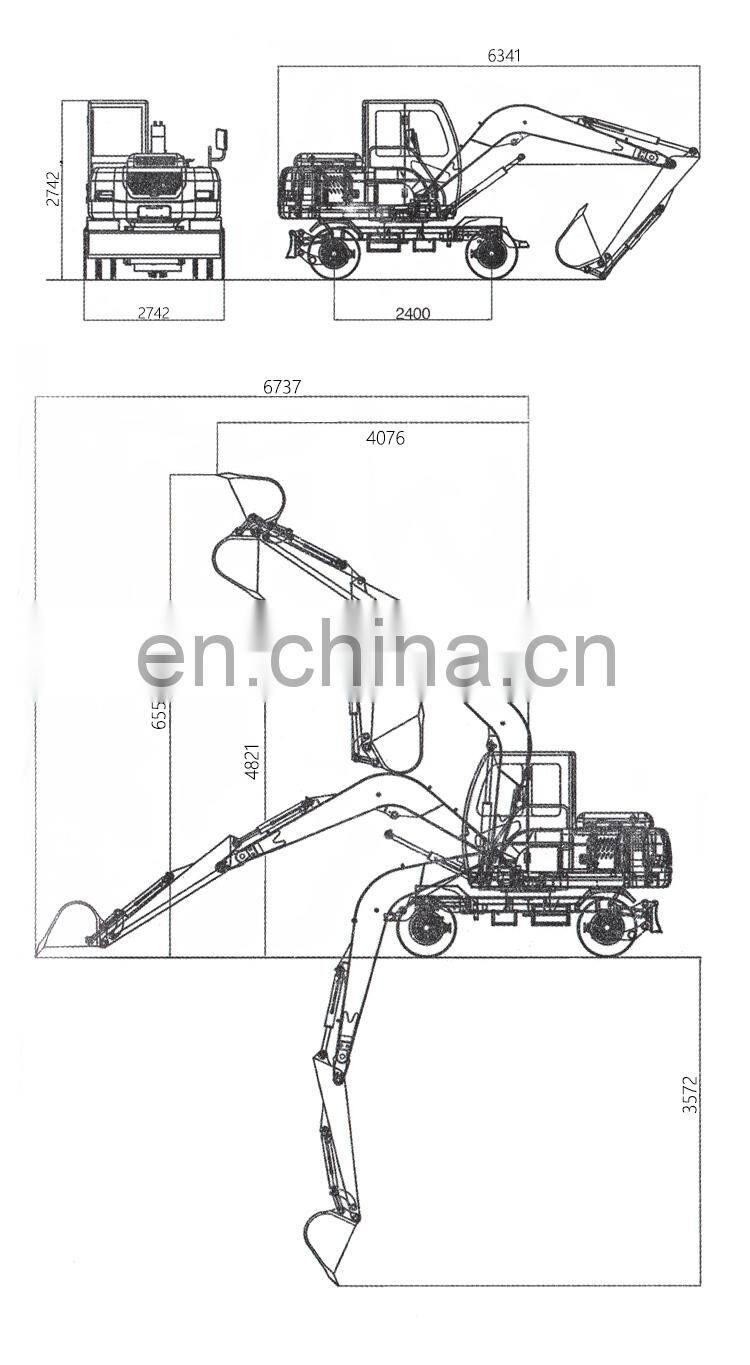 Engineering used 8 ton wheel excavator excavator for sale in dubai
