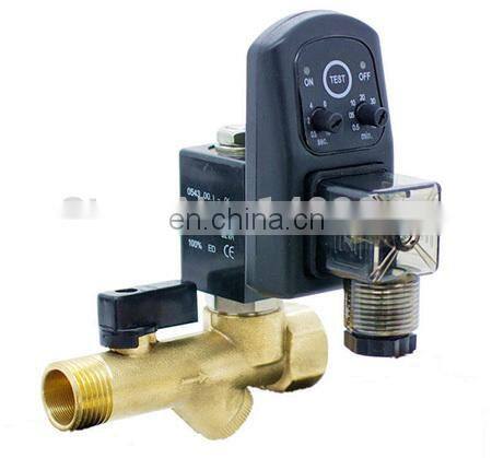 GOGO High Quality 1/2'' Electric Drain Timer 24v solenoid valve water controller Valve Brass 2 way compressor Automatic valve