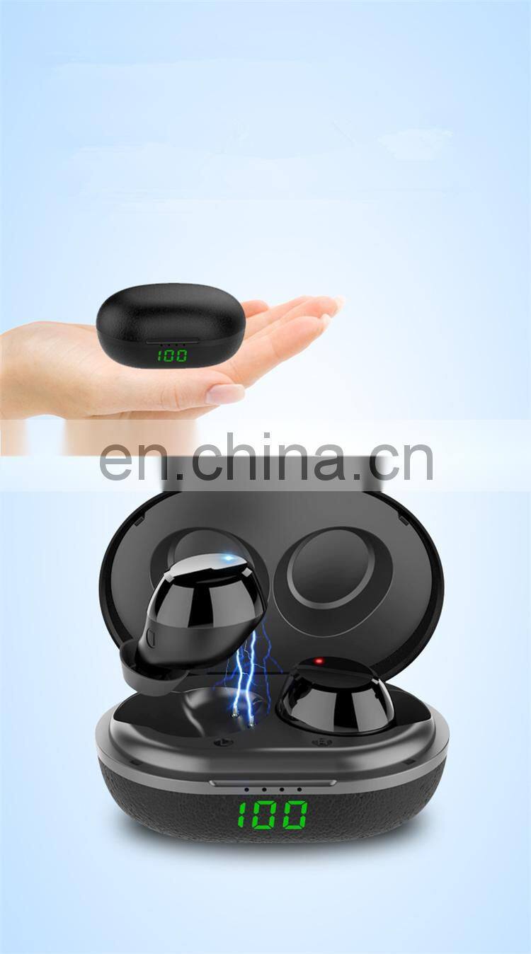 LED Power Display TWS BT Invisible Wireless Earbuds Earphone Waterproof Bluetooth Headphone with Power Bank Charging Case