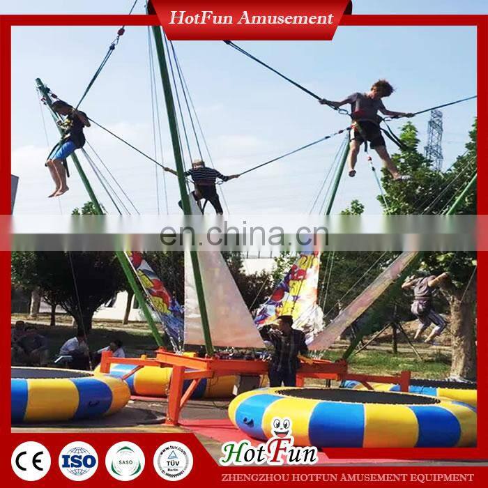 children adult bungee jumping trampoline equipment with timer for 4 players
