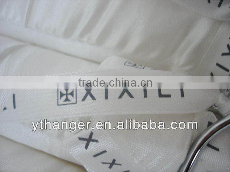 ST012 white satin hanger fabric silk hanger white