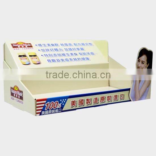 Shop hot sale cardboard stationery counter display/meat display counter/pizza counter display