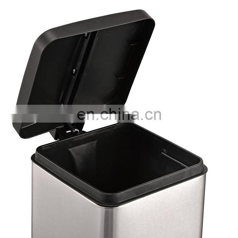 colorful stainless steel square 6L 12L 20L color printing kitchen dustbin with cover