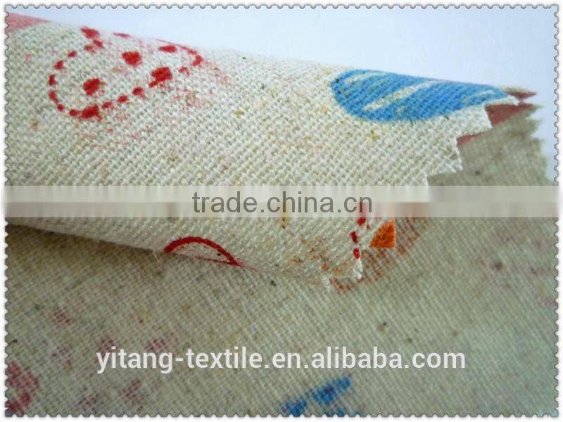 New design heart pattern printed linen fabric for garments