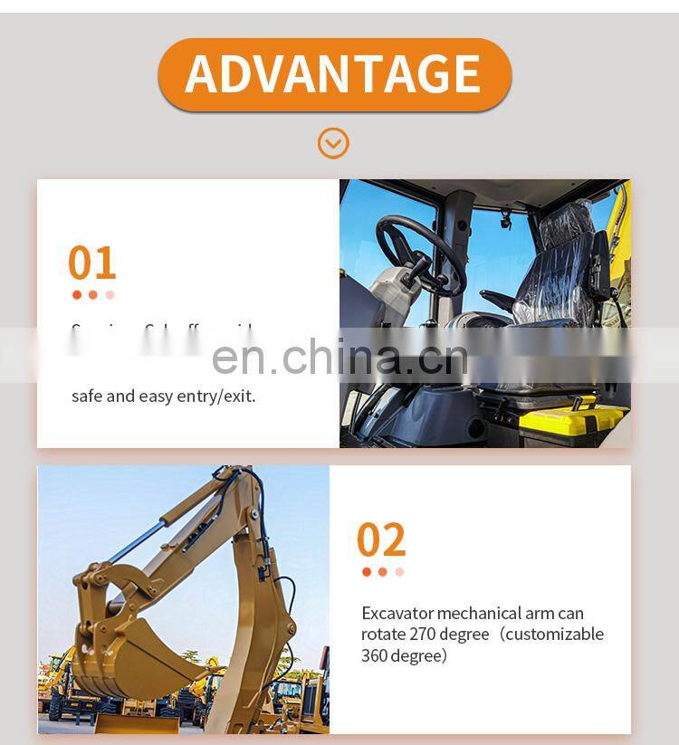 Good Performance Multifunction all terrain 388 4x4 backhoe excavator loader, powerful loader backhoe