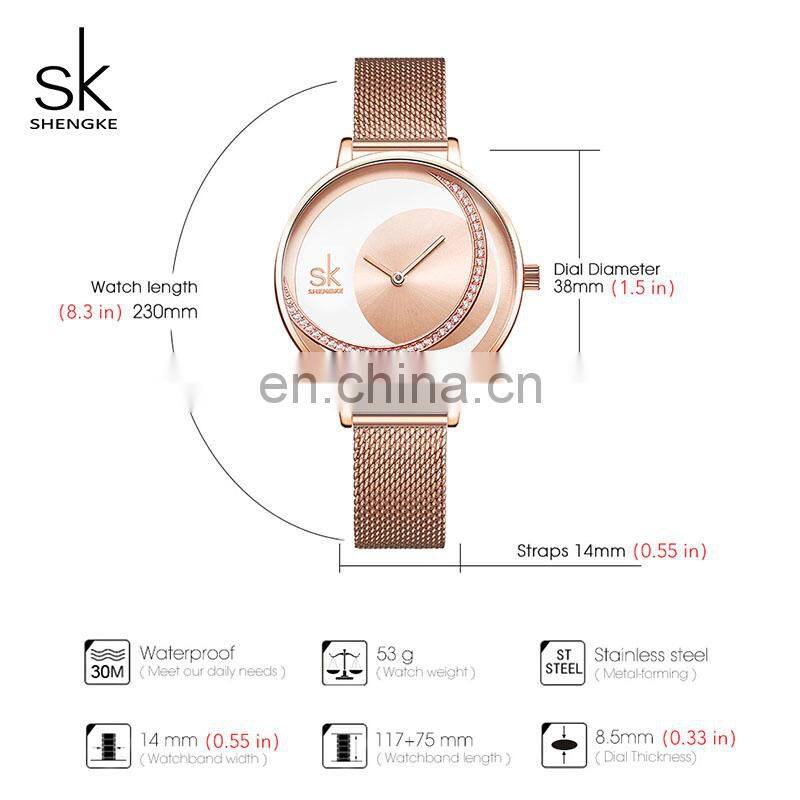 SHENGKE Popular Ladies Watches Gift Sets / Rosegold Plated Jewelry Wacth Gift Set / Rosegold Plated Women Watch Jewelry Set