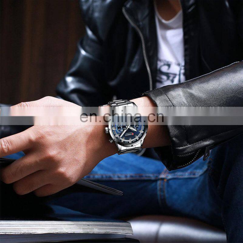 CURREN Business Men Watch Luxury Brand Stainless Steel Wrist Watch Chronograph Army Military Quartz Watches Relogio Masculino