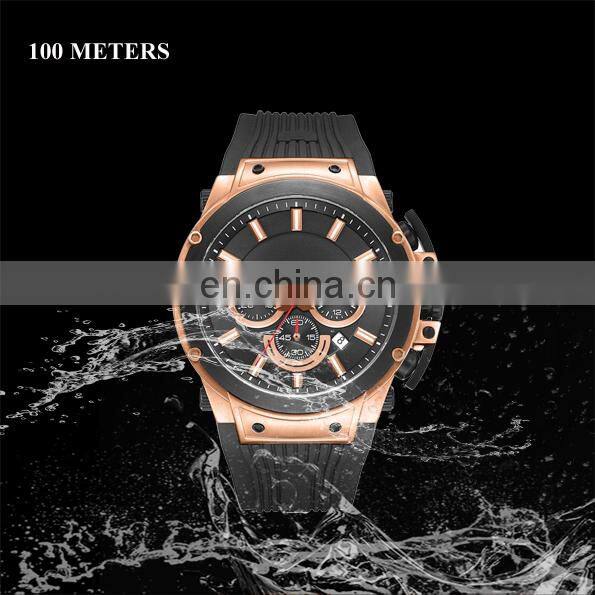 High quality 3 eyes designer watches popular brands your logo chronograph custom watches men wrist