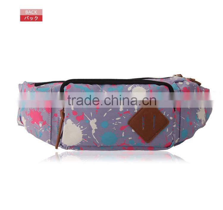 2015 latest new fashion popular purple sport canvas waist bag