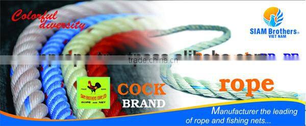 PP / PolypropylenePolypropylene high quality 3 strands braided rope with UV protection and waterproof