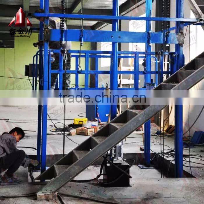 Vertical hydraulic guide rail freight elevator lift /vertical guide rail elevators hydraulic warehouse cargo lift