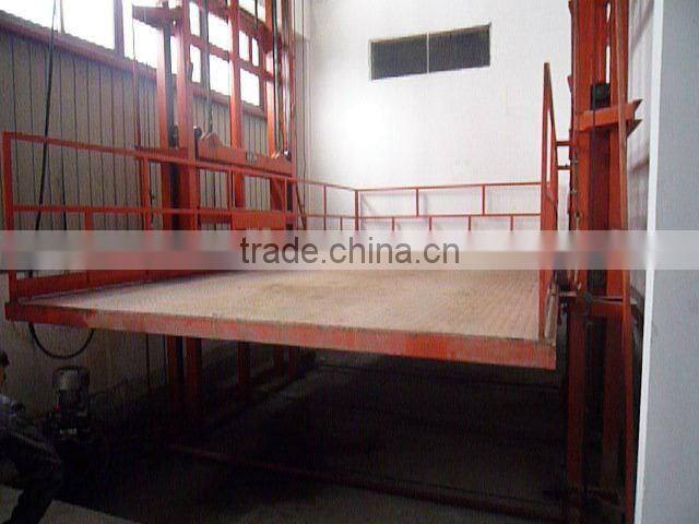 warehouse goods lift hydraulic guide rail chain goods lifting table