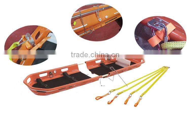 Separable medical helicopter rescue basket stretcher