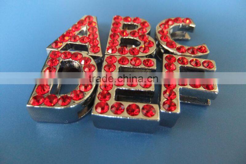 18mm Slide Letters with Red Rhinestones