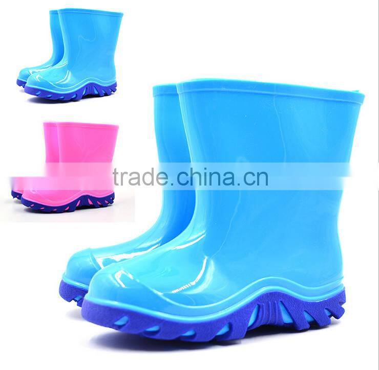 In cylinder boots children's lovely candy colored non slip waterproof boots