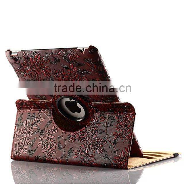 Flower 360 rotate stand leather case For iPad 6